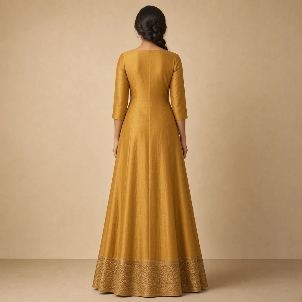 Mustard Festive Border Gown