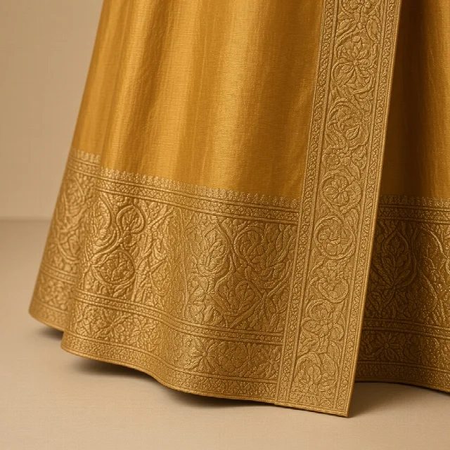 Mustard Festive Border Gown