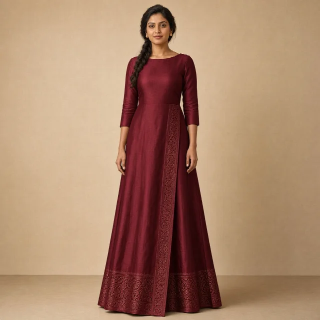 Mustard Festive Border Gown thumbnail