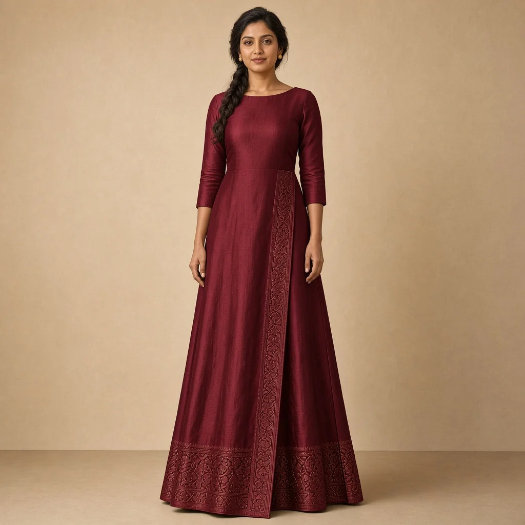 Mustard Festive Border Gown
