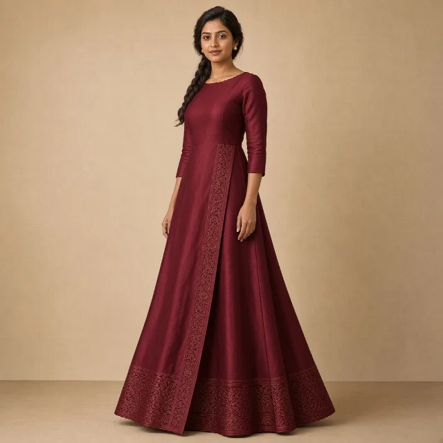 Mustard Festive Border Gown thumbnail