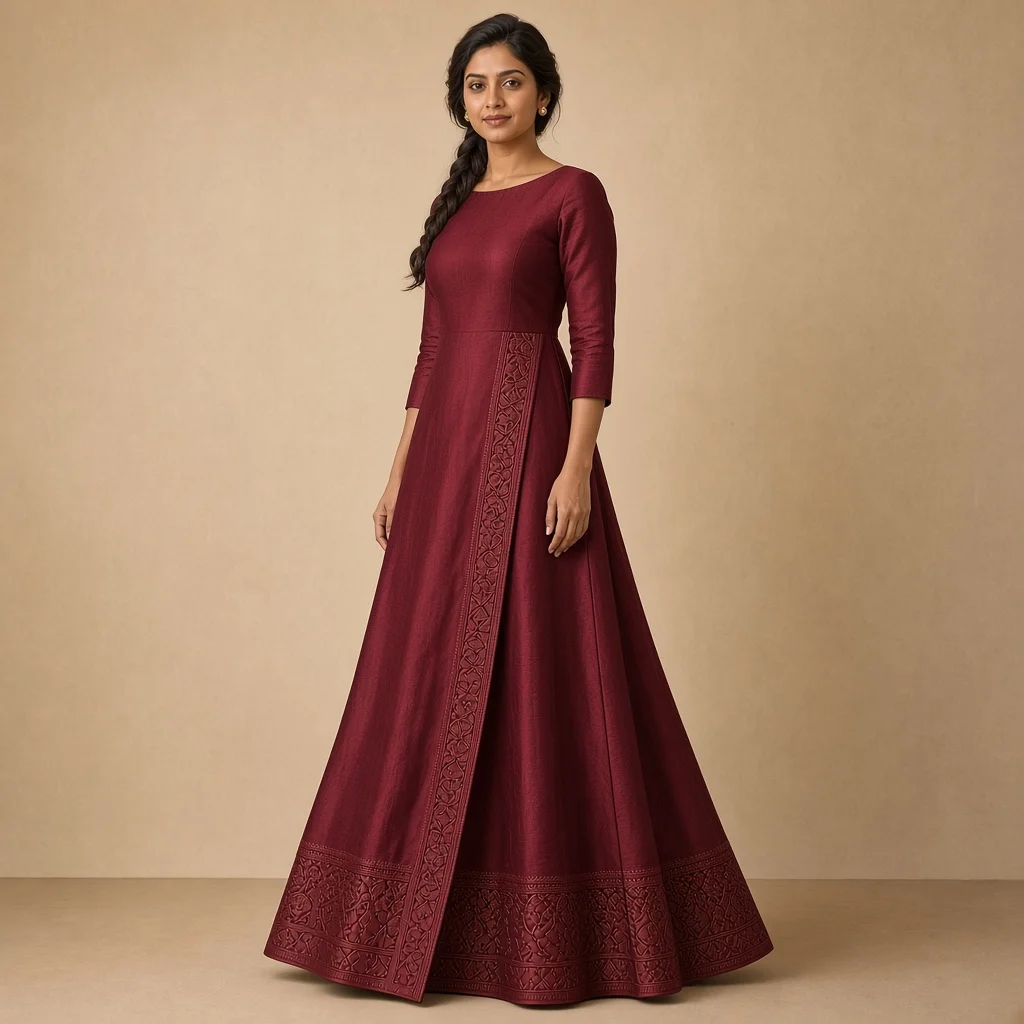 Mustard Festive Border Gown
