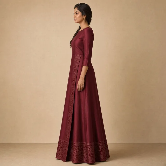 Mustard Festive Border Gown thumbnail