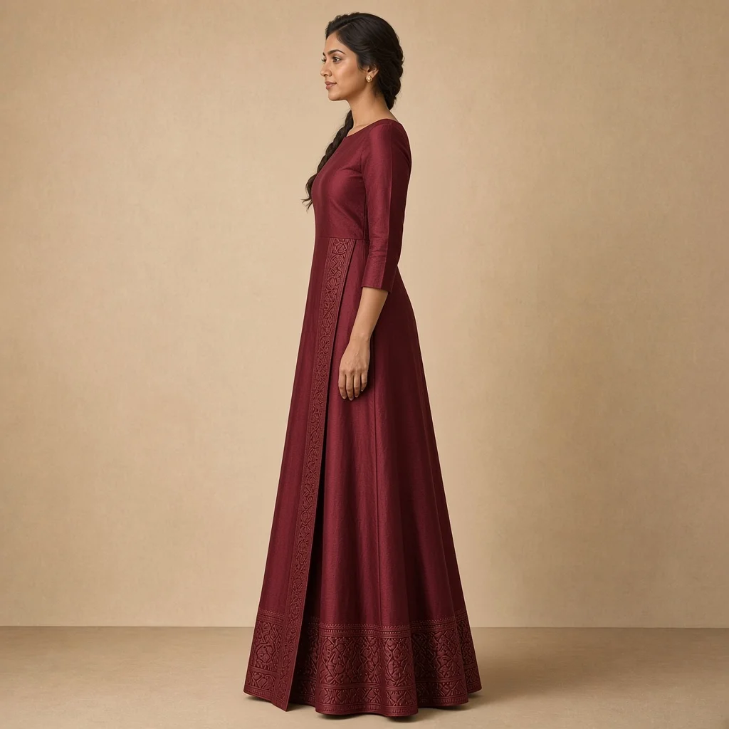 Mustard Festive Border Gown