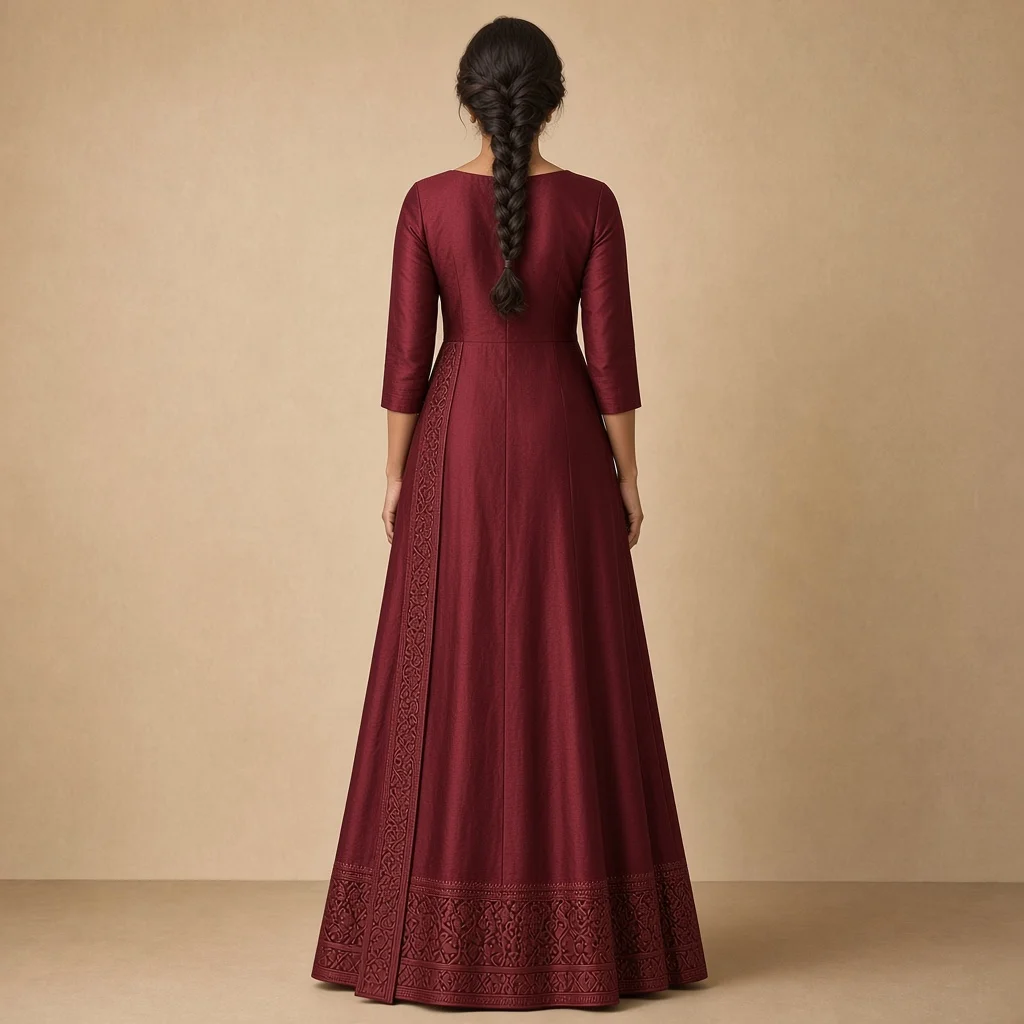 Mustard Festive Border Gown