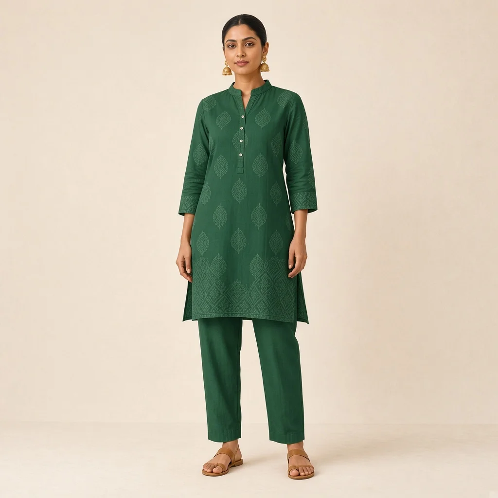 Mustard Kurta Trouser Co-ord Set