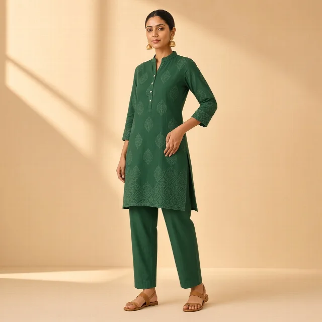 Mustard Kurta Trouser Co-ord Set