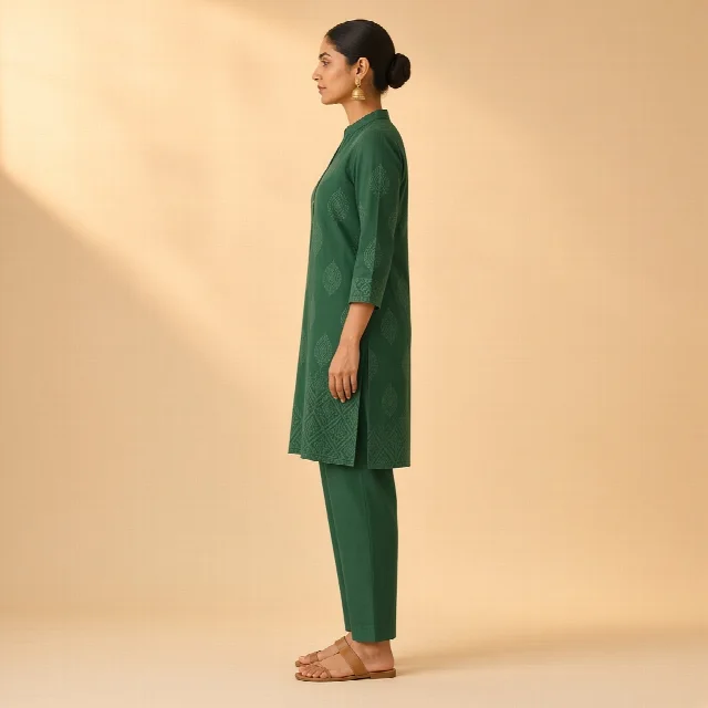 Mustard Kurta Trouser Co-ord Set