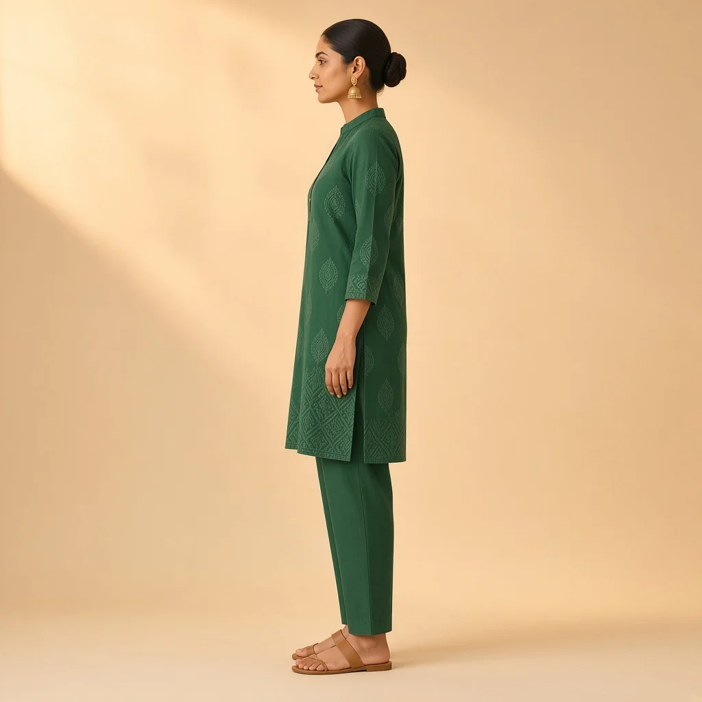 Mustard Kurta Trouser Co-ord Set