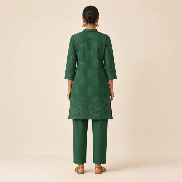 Mustard Kurta Trouser Co-ord Set