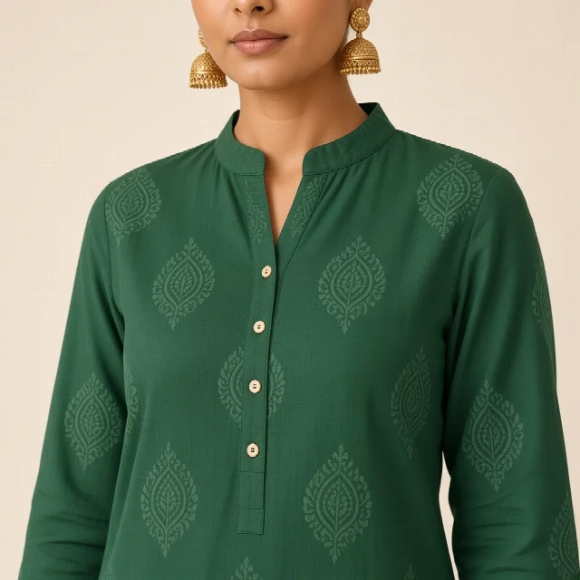 Mustard Kurta Trouser Co-ord Set