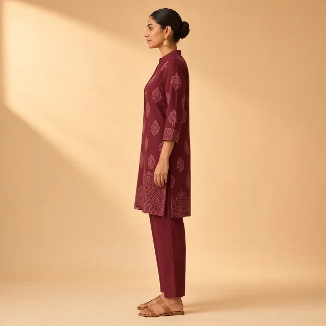 Mustard Kurta Trouser Co-ord Set thumbnail