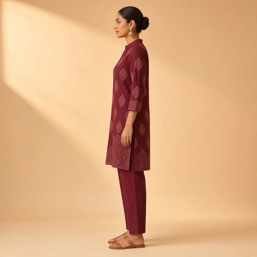 Mustard Kurta Trouser Co-ord Set