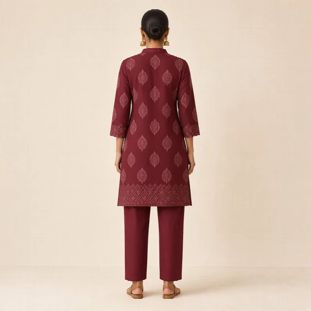 Mustard Kurta Trouser Co-ord Set thumbnail
