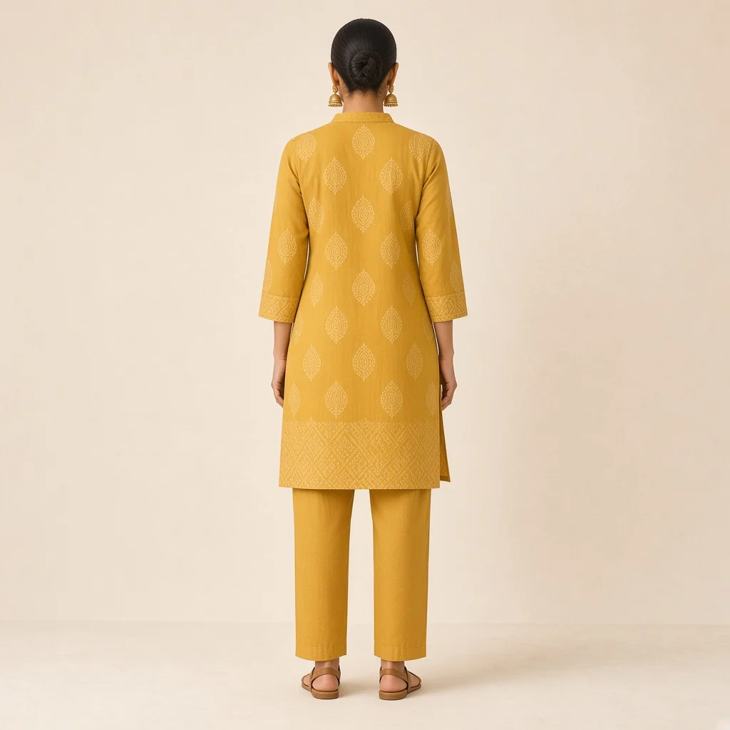 Mustard Kurta Trouser Co-ord Set