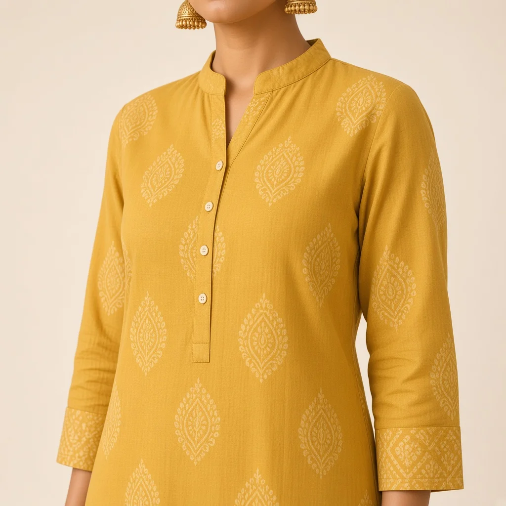 Mustard Kurta Trouser Co-ord Set