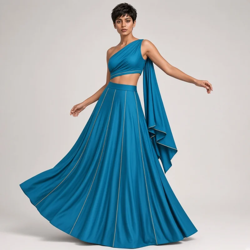 Nova Asymmetric Indo-Western Lehenga thumbnail