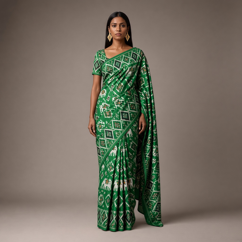 Patola Geometric Ikat Saree