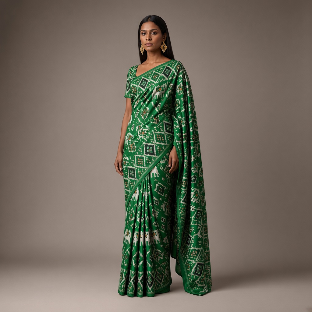 Patola Geometric Ikat Saree