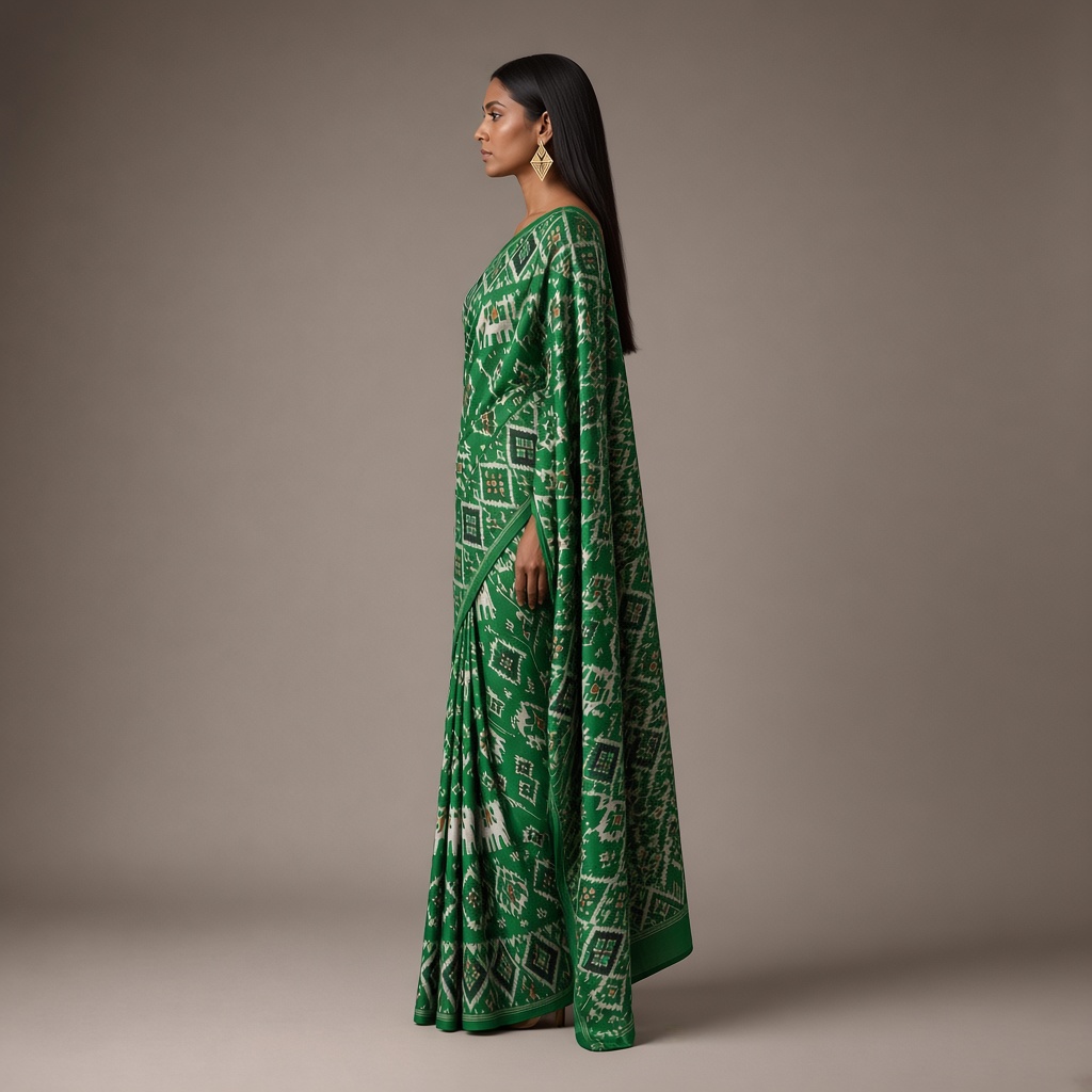 Patola Geometric Ikat Saree