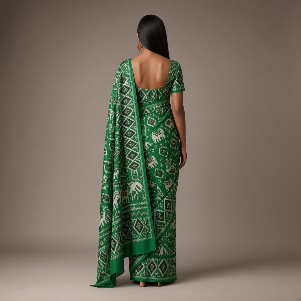 Patola Geometric Ikat Saree