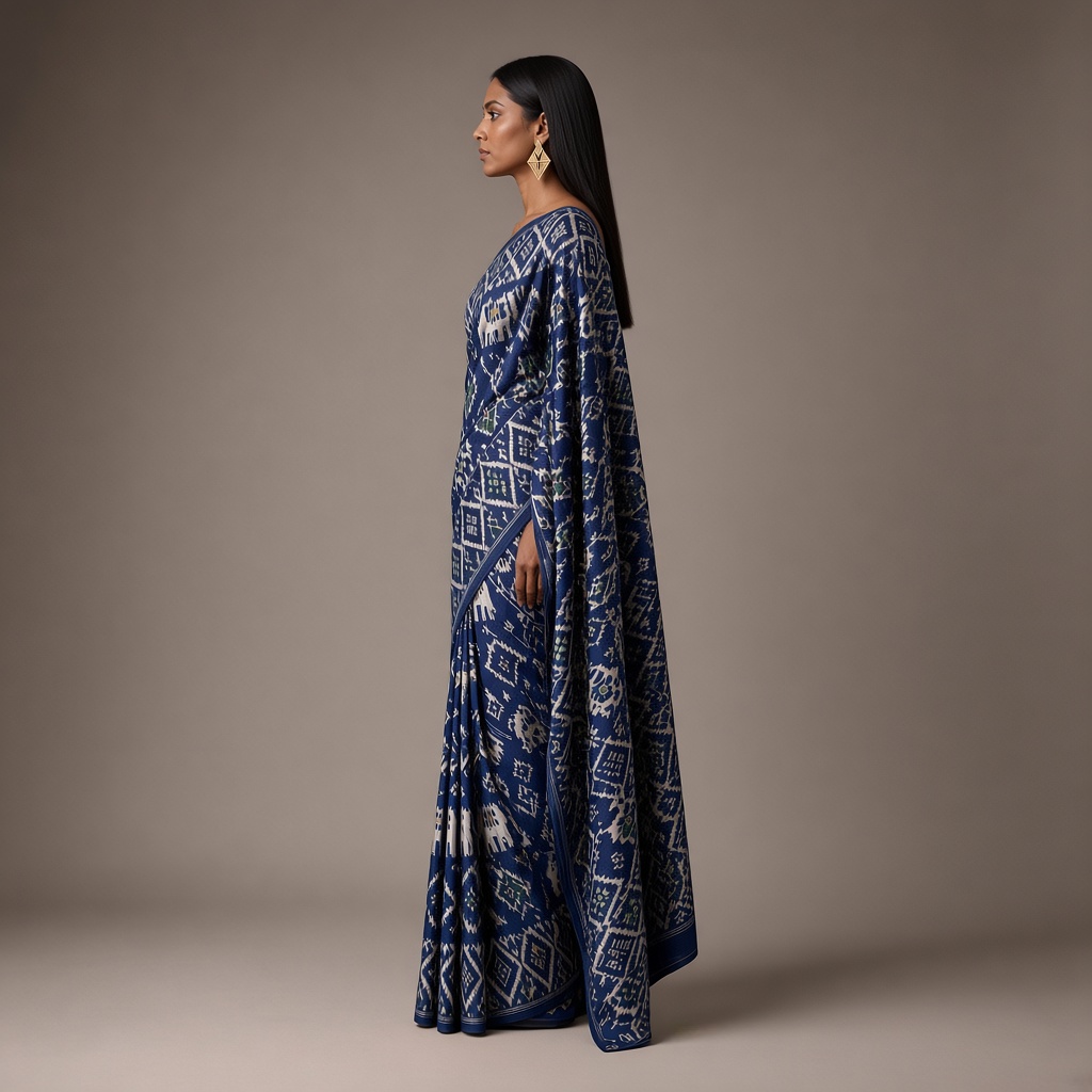 Patola Geometric Ikat Saree