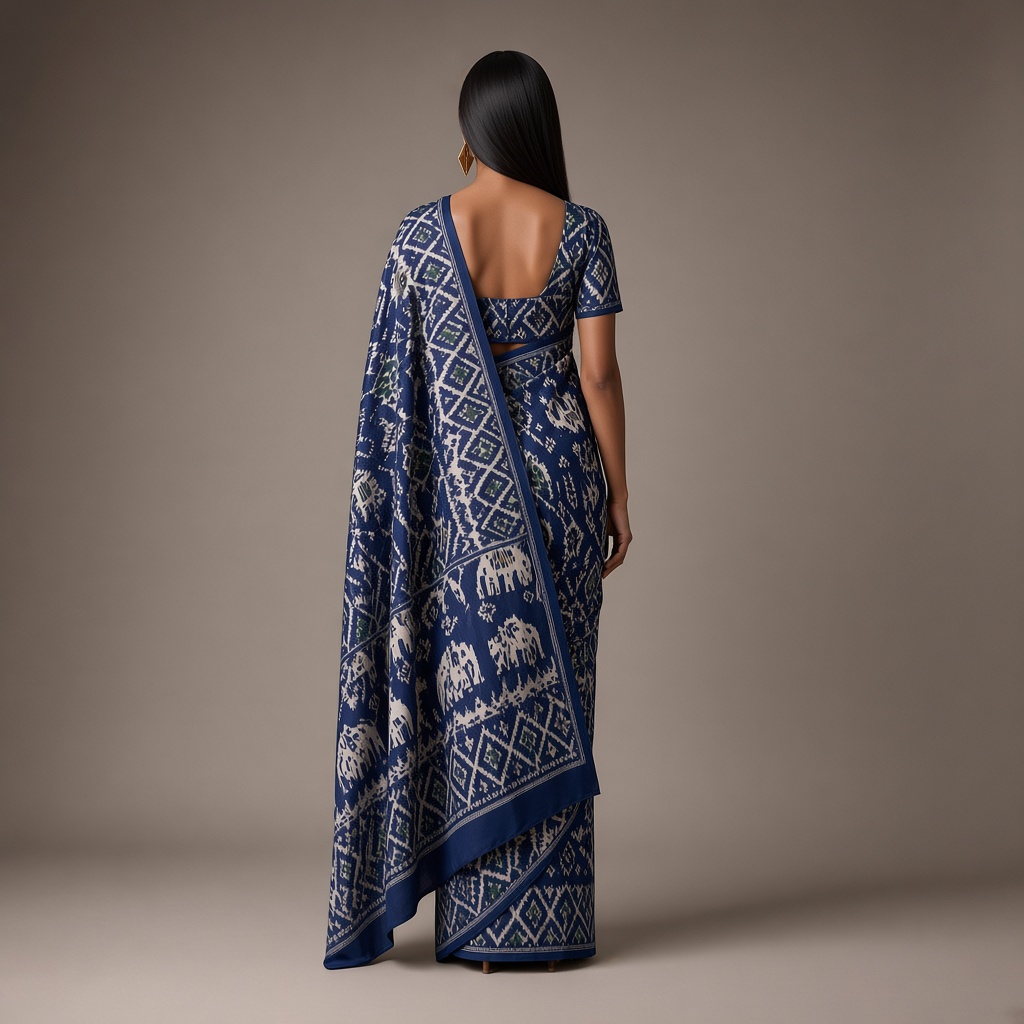 Patola Geometric Ikat Saree