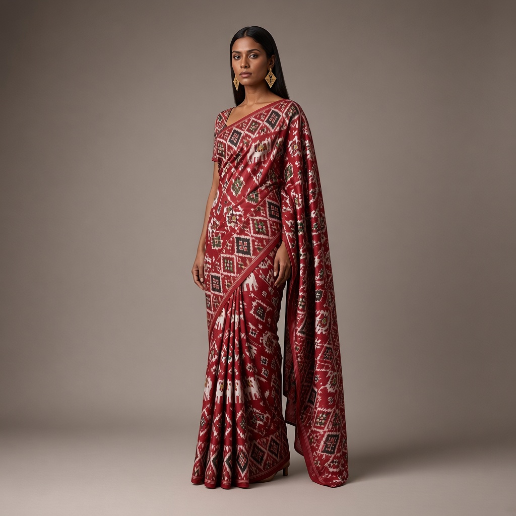 Patola Geometric Ikat Saree