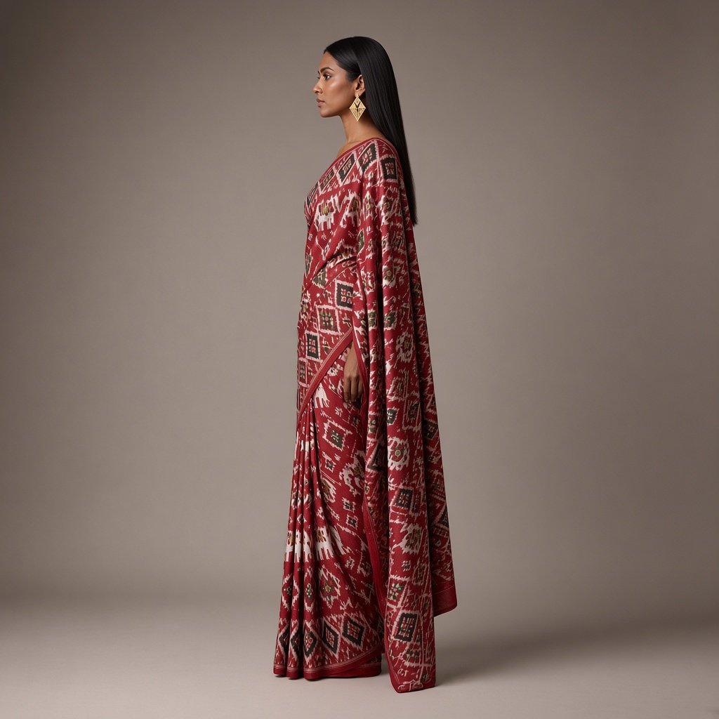 Patola Geometric Ikat Saree