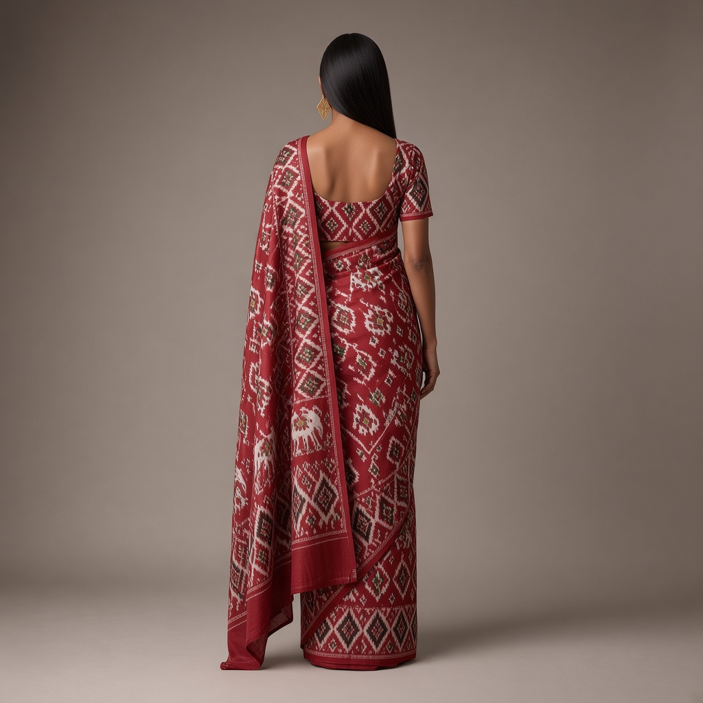 Patola Geometric Ikat Saree