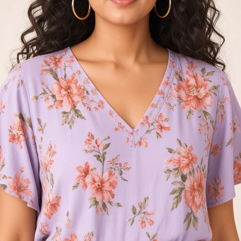 Peach Floral Wide-Leg Co-ord Set