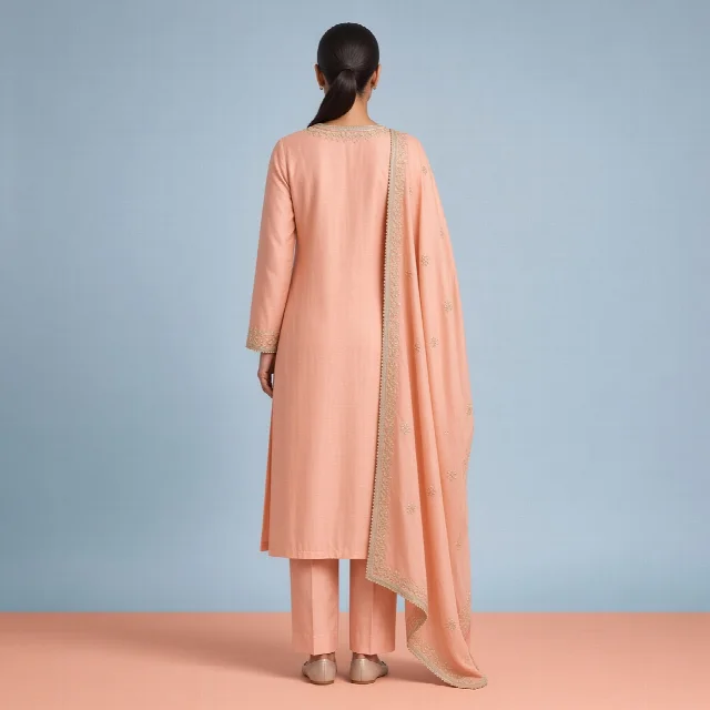 Powder Blue Neckline Suit Set thumbnail