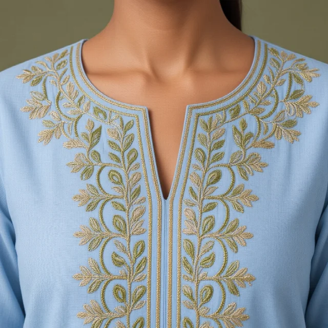 Powder Blue Neckline Suit