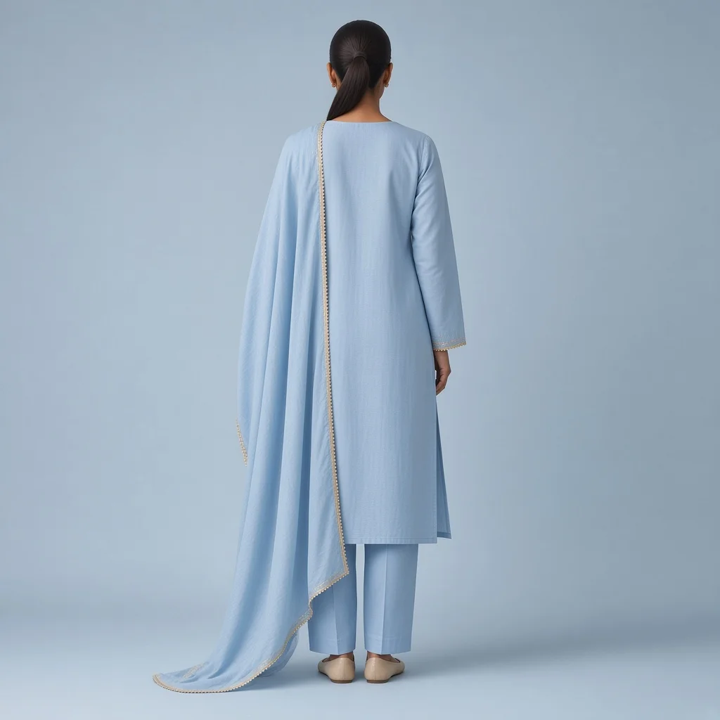 Powder Blue Neckline Suit