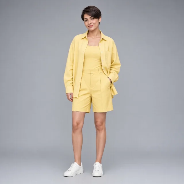 Powder Blue Shirt and Shorts Co-ord Set