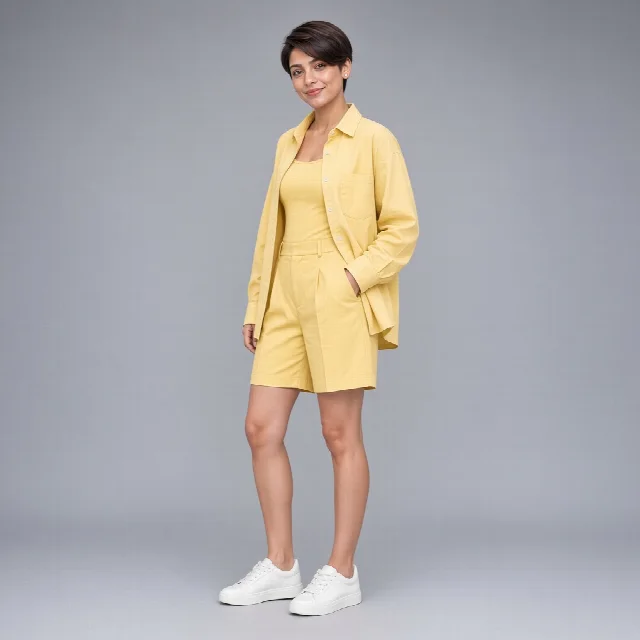 Powder Blue Shirt and Shorts Co-ord Set