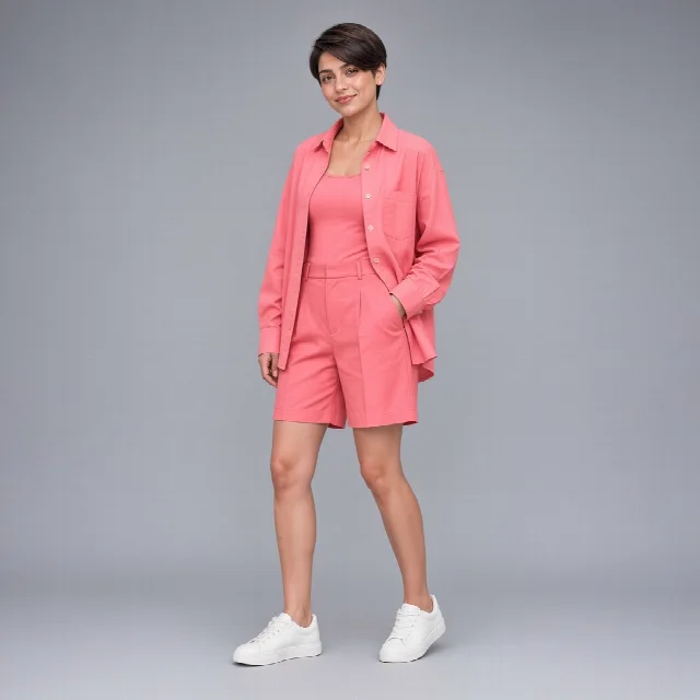 Powder Blue Shirt and Shorts Co-ord Set thumbnail