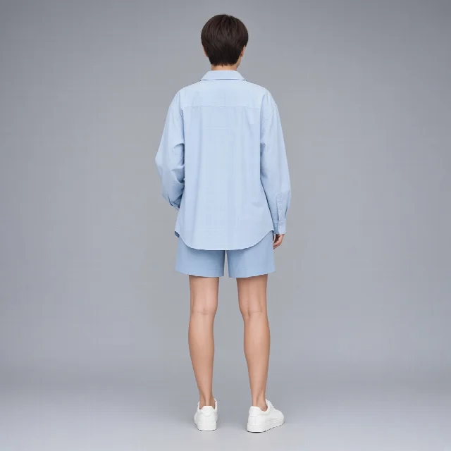 Powder Blue Shirt and Shorts Co-ord Set