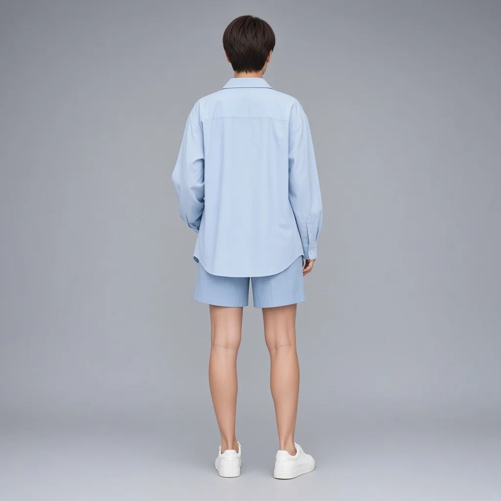 Powder Blue Shirt and Shorts Co-ord Set