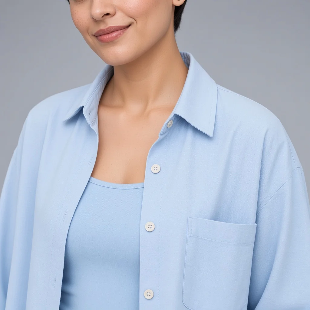 Powder Blue Shirt and Shorts Co-ord Set