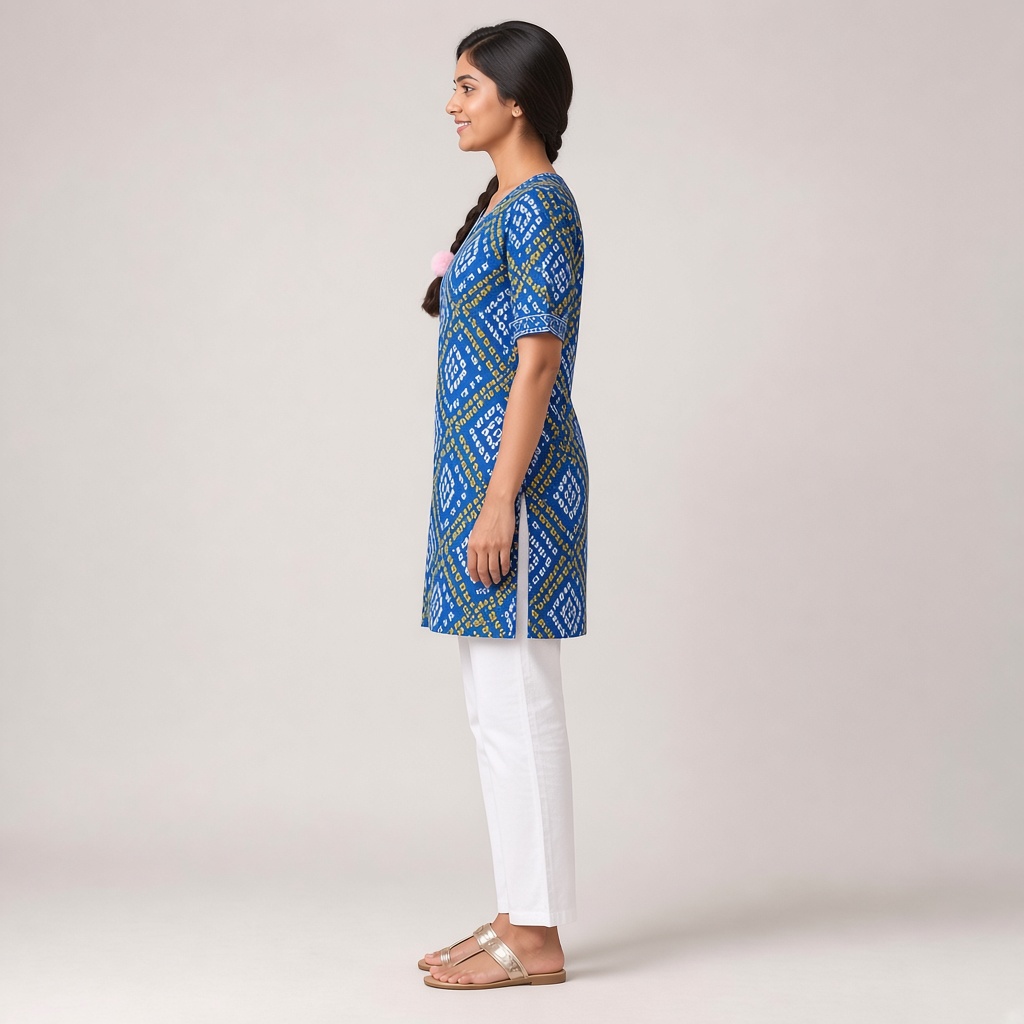 Rani Bandhani Print Kurti