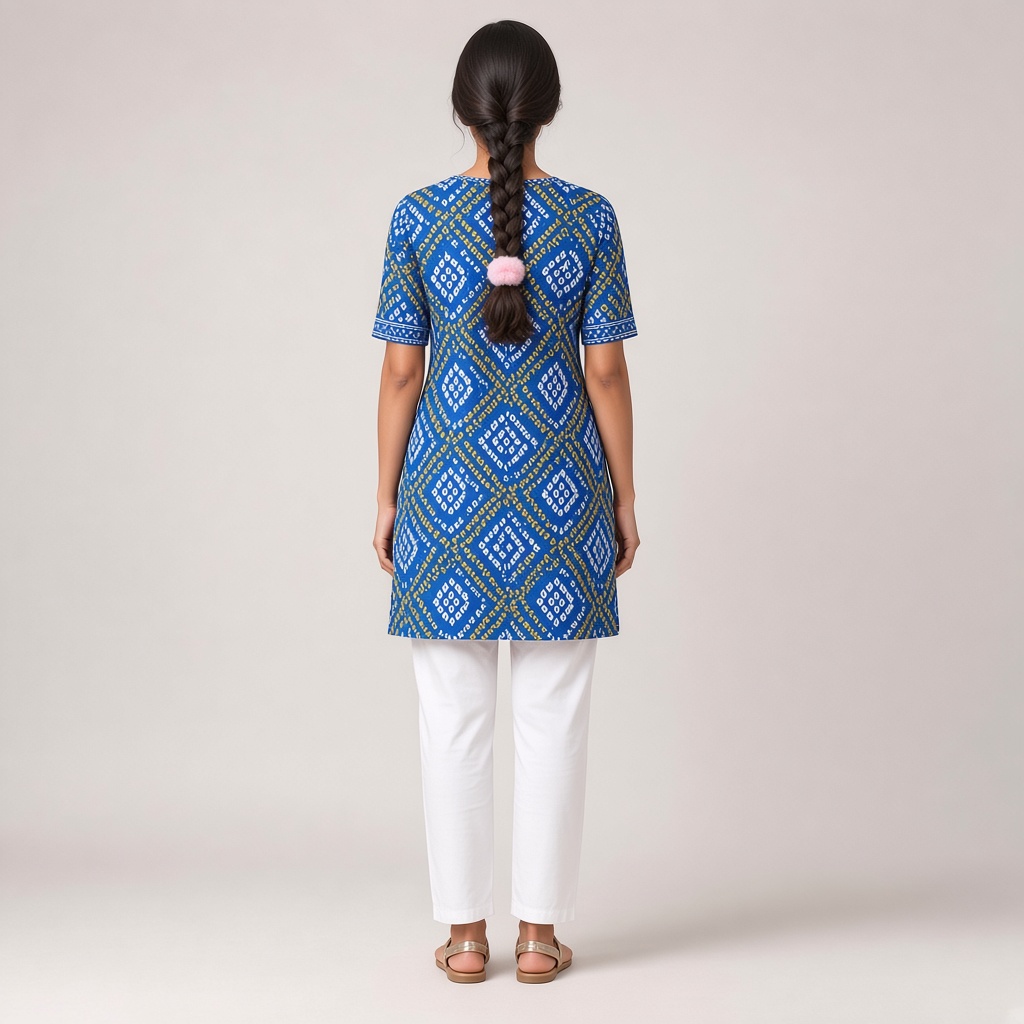 Rani Bandhani Print Kurti