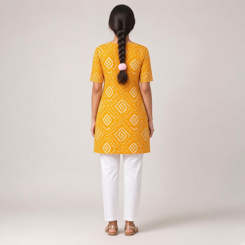 Rani Bandhani Print Kurti
