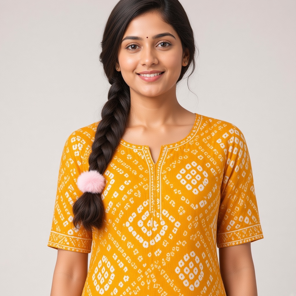 Rani Bandhani Print Kurti