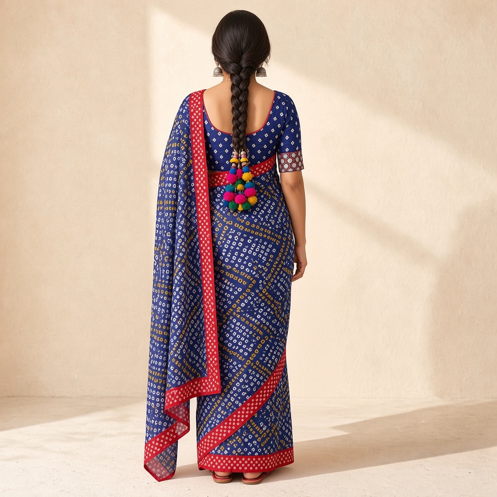 Rani Bandhani Tie-Dye Saree