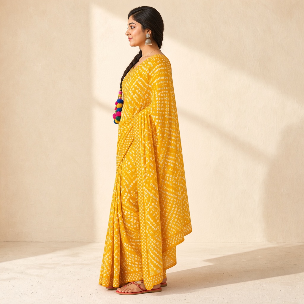 Rani Bandhani Tie-Dye Saree