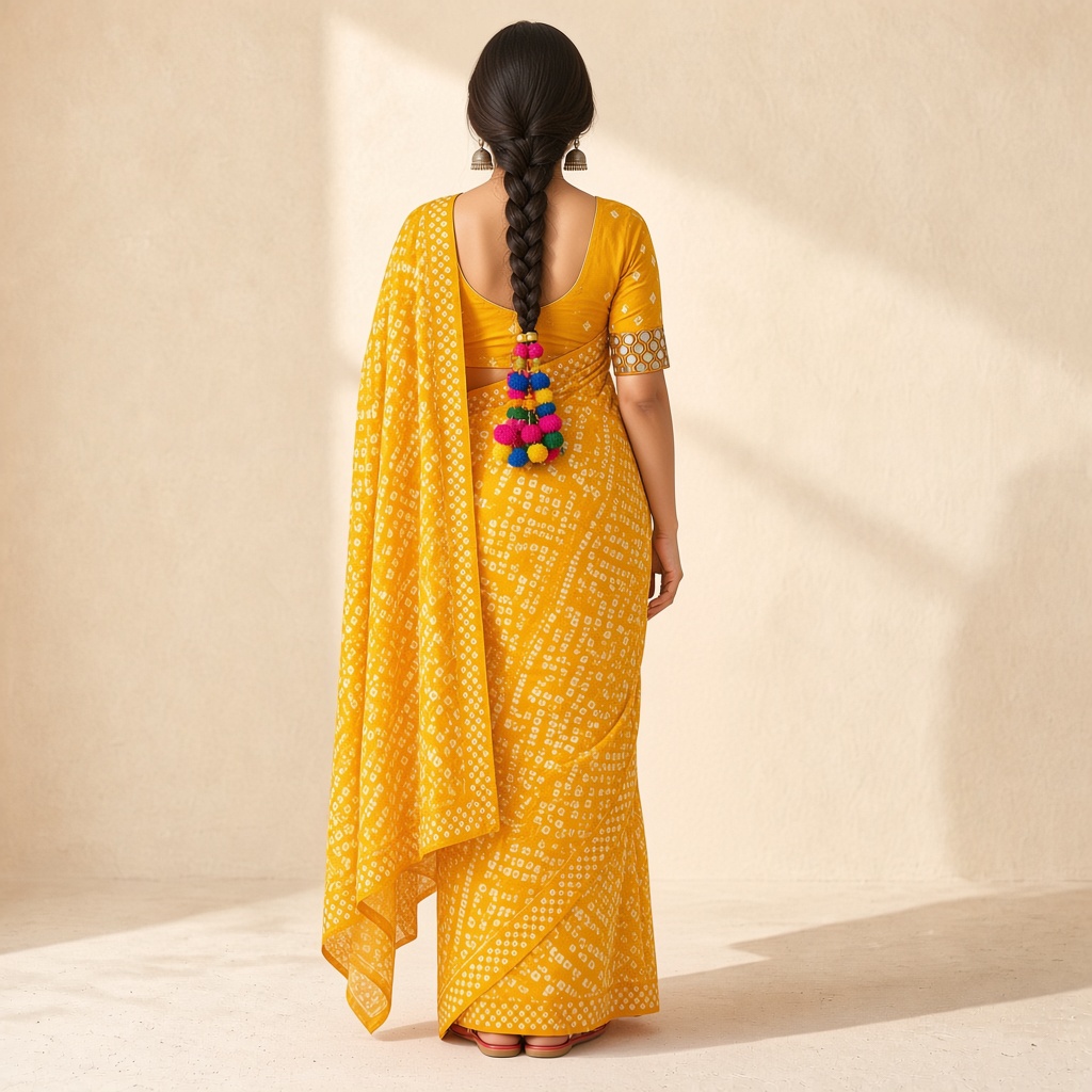 Rani Bandhani Tie-Dye Saree