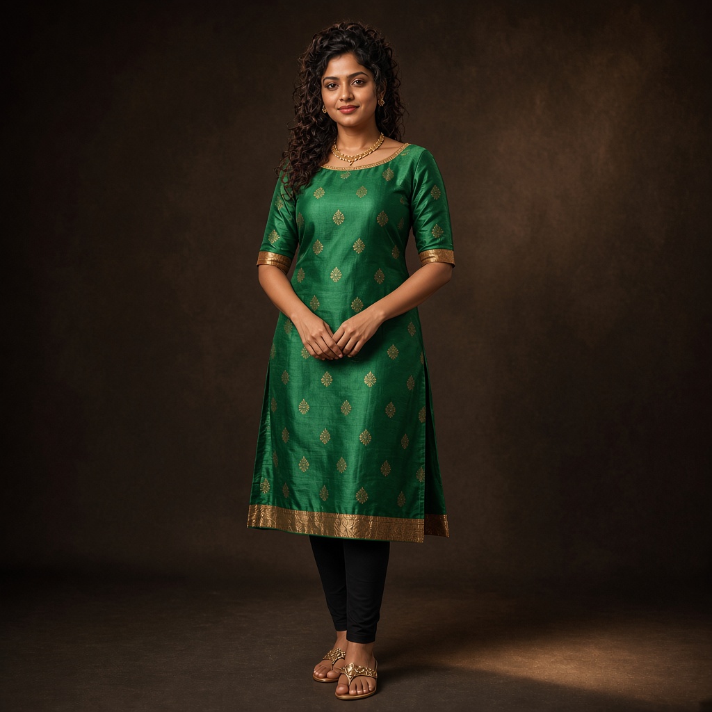 Red Silk Festive Kurti