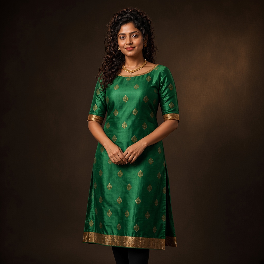 Red Silk Festive Kurti