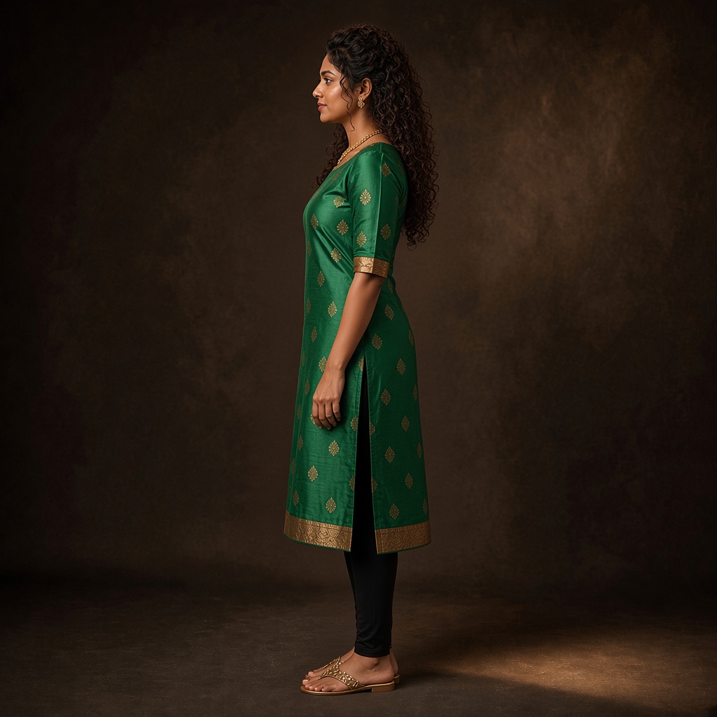 Red Silk Festive Kurti